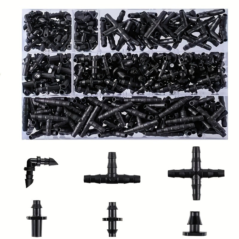 280Pcs Barbed Connector Irrigation Accessories Kit Drip Irrigation Hook Connector 280Pcs Barbed Connector Irrigation Accessories Kit Drip Irrigation Hook Connector