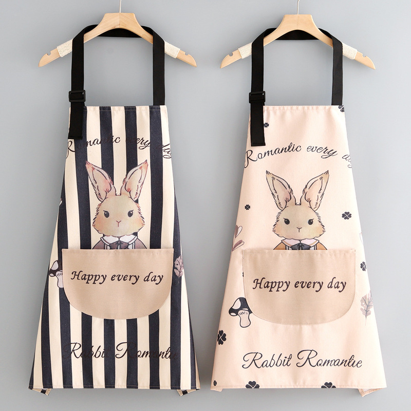 Household Kitchen Anti-Stain Breathable Canvas Apron for Adults, Wear-Resistant Waist Apron for Women, Specialized for Cooking and Catering, Artistic Workwear
