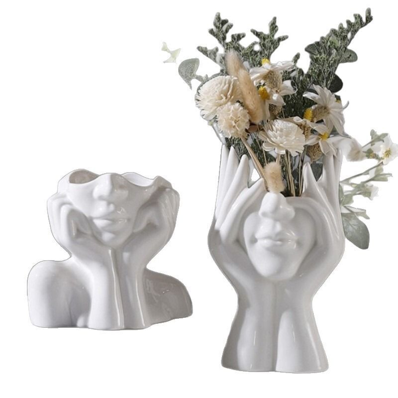 花の器北欧スタイルボディアート花瓶装飾品工芸品クロスボーダー顔リビングルームフラワーアレンジメント|undefined