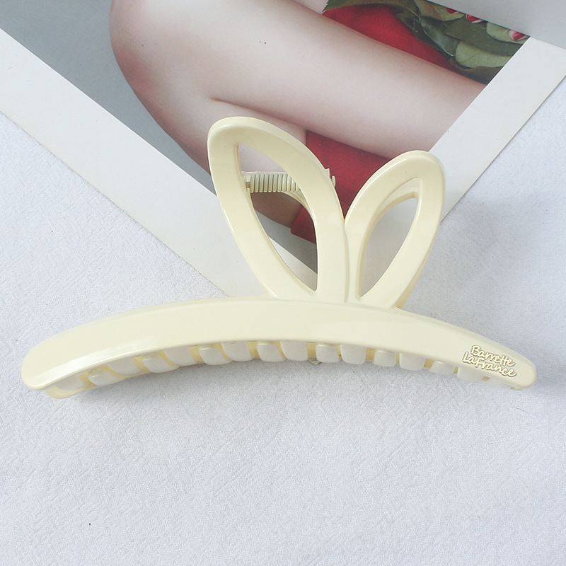 Nueva pinza de pelo hueca con forma de mariposa para mujer, tamaño grande, color sólido, tacto de alta gama, elegante pinza de tiburón para cabello grueso.