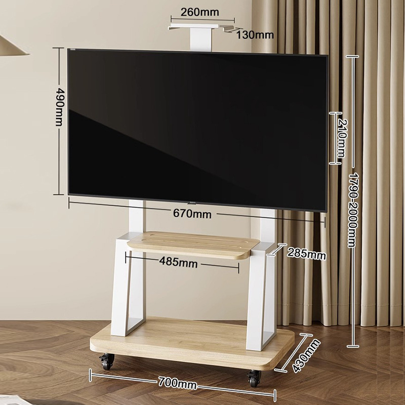 Soporte de piso de TV móvil con ruedas percha carro marco adecuado para Hisense Xiaomi y otras marcas de uso general image 20