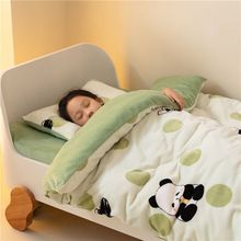 婴儿被子冬季宝宝儿童幼儿园冬被专用加厚保暖牛奶绒盖被秋冬可拆