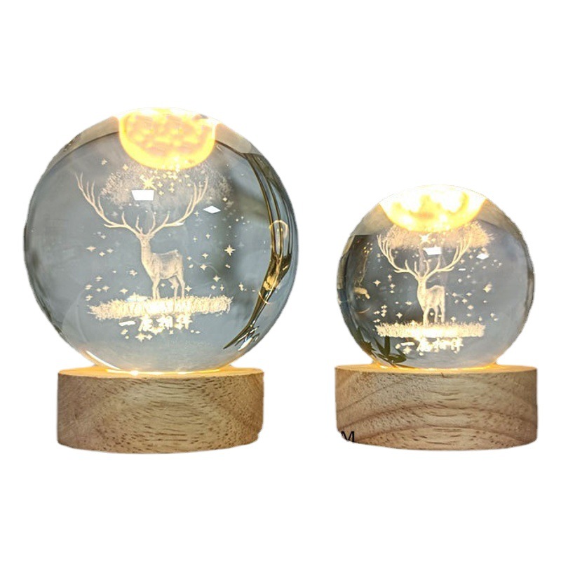 Creativo estrellado noche luz cristal luminoso 3D noche luz dormitorio sueño Luz Decoración decoración actividad empresa regalo