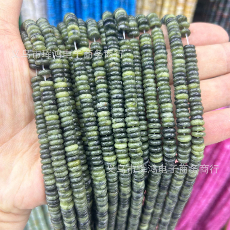 天然石2*6mm亚马逊算盘珠虎眼圆片散珠diy饰品配件定位珠隔片串珠|undefined