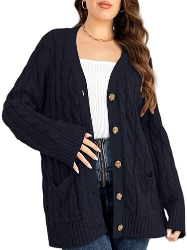 Women's Lightweight V Neck Cardigan Sweater Casual Long Cross-border