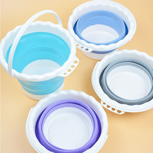 批发硅胶水桶折叠水粉颜料桶户外调色绘画便携式多功能美术洗笔桶