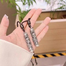 足银999复古花丝盘龙吊坠 花丝百福吊坠可打开楞严咒嘎乌盒纯银