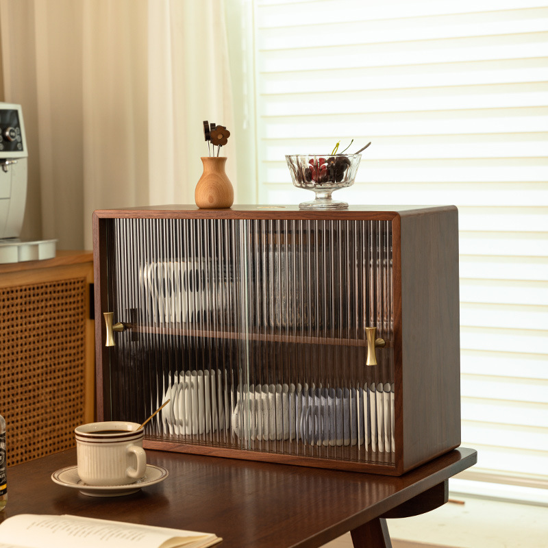 卓上収納ボックス、食卓用カップ収納ラック、コーヒーカップ・ティーカップ収納ラック、木製キッチン収納キャビネット、家庭用