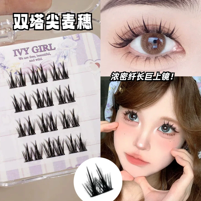 Накладные пучковые ресницы IVY GIRL, натуральный вид, без клея и с клеевыми вариантами, разные стили
