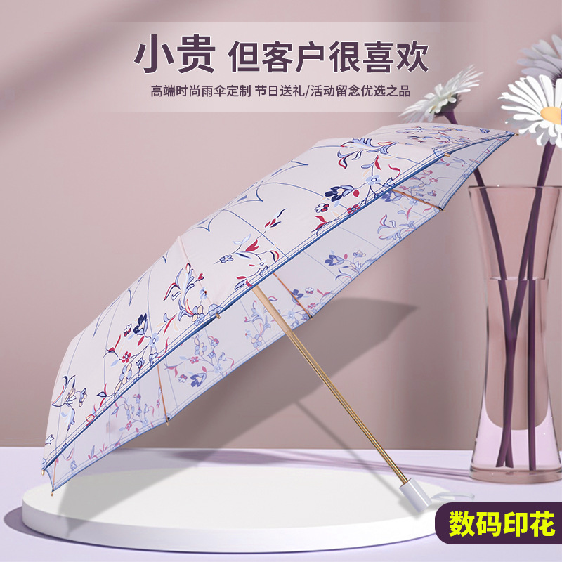 Custom high-grade folding umbrella custom foreign trade clothing brand digital map custom printing small fresh sunshade umbrella Custom high-grade folding umbrella custom foreign trade clothing brand digital map custom printing small fresh sunshade umbrella