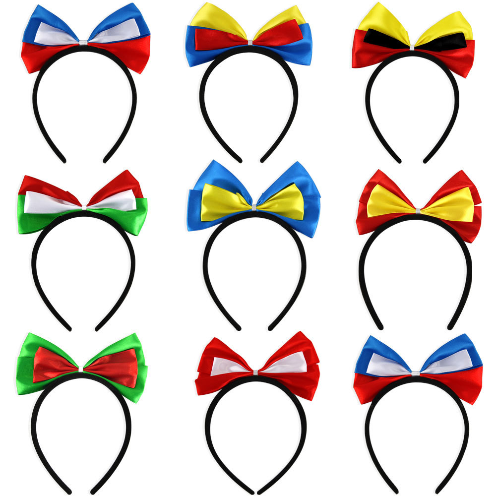 Nuevo arco multicolor de la Copa del Mundo 24 fanáticos apoyan tocado de bandera empalmado color arco cabello