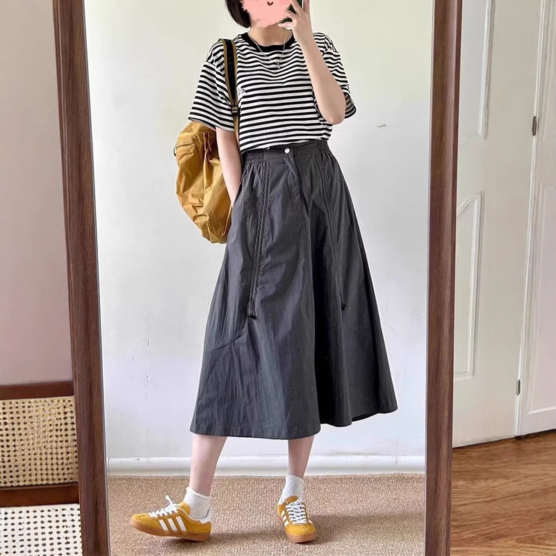 American Style Bella Style Tooling Skirt Women's Summer New Arrival chubby girl plus size High Waist Quick-drying Slimming A- line Umbrella Skirt American Style Bella Style Tooling Skirt Women's Summer New Arrival chubby girl plus size High Waist Quick-drying Slimming A- line Umbrella Skirt