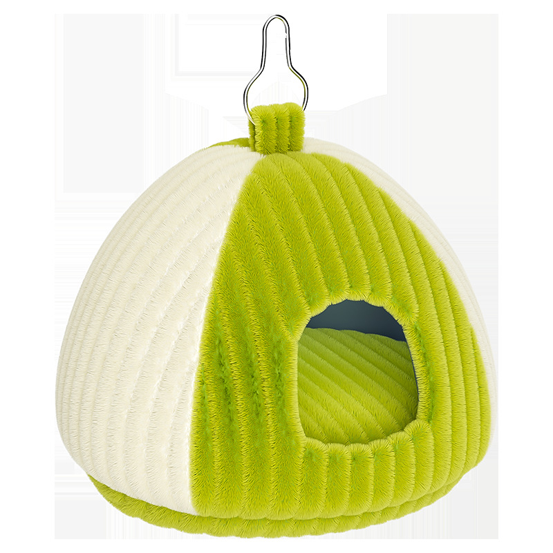 Nido de pájaros de papagaios caliente, frío y grueso, nido de pájaros pequeño, piel de tigre anticongelante, bolsa de miel de lana de invierno, nido de pájaros colgado