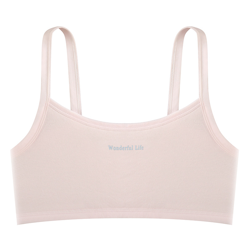 Strict selection of pure cotton girl underwear vest adolescent primary school students junior high school children's development period bra bra inner wear