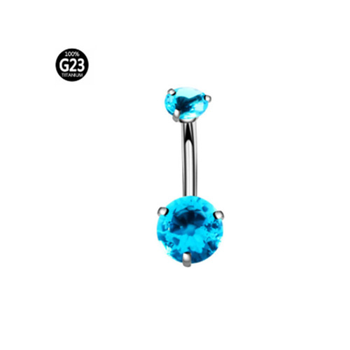 G23 titanium heart-shaped round scratched zircon belly button ring belly button nail body piercing jewelry wholesale and retail