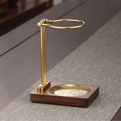 胡桃木銅木懶人泡茶架功夫茶具茶道配件茶漏底座泡茶器茶漏支架