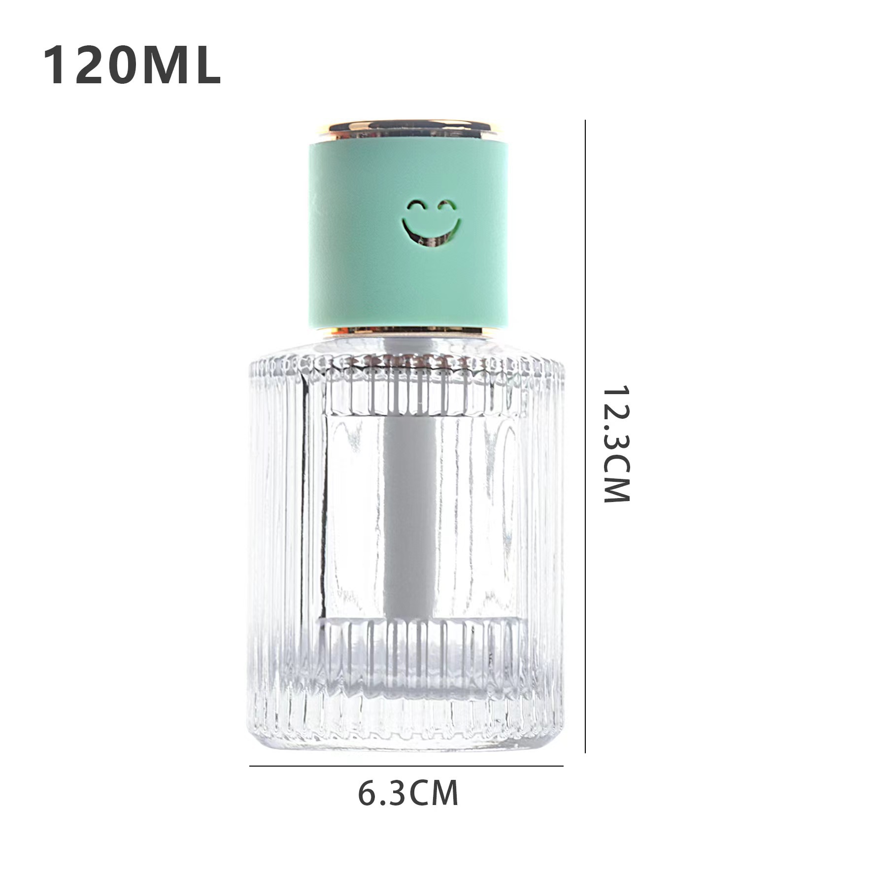 120ml 녹색 덮개 (70 pc/box); 투명한