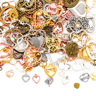 DIY alloy jewelry accessories mixed love heart pendant pendant bracelet key decoration pendant U096