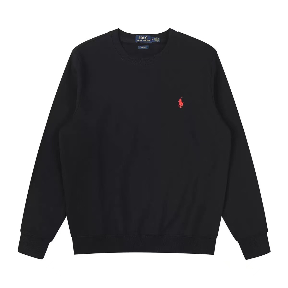 블랙 레드 라벨 라운드넥 스웨트셔츠