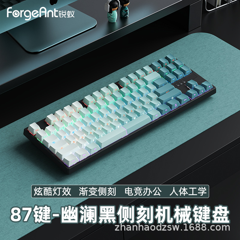 鋭蟻A87側刻機械キーボード全キー87キーホットプラグ電気ゲームオフィス混光コンピュータ周辺機器|undefined