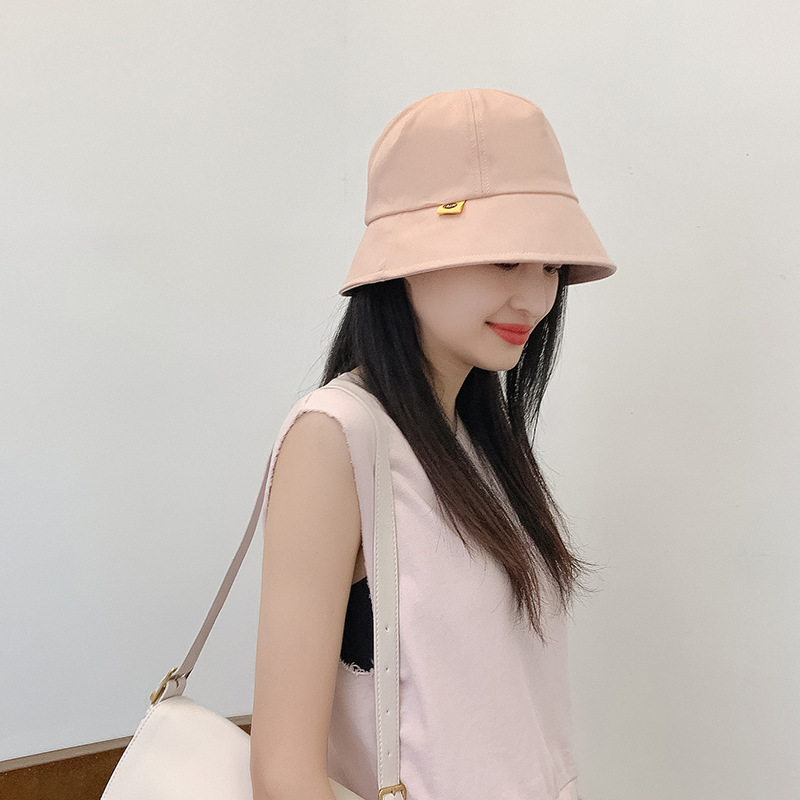 春夏新款漁夫帽韓版可愛笑臉女士水桶帽ins瘦臉防曬遮陽帽工廠