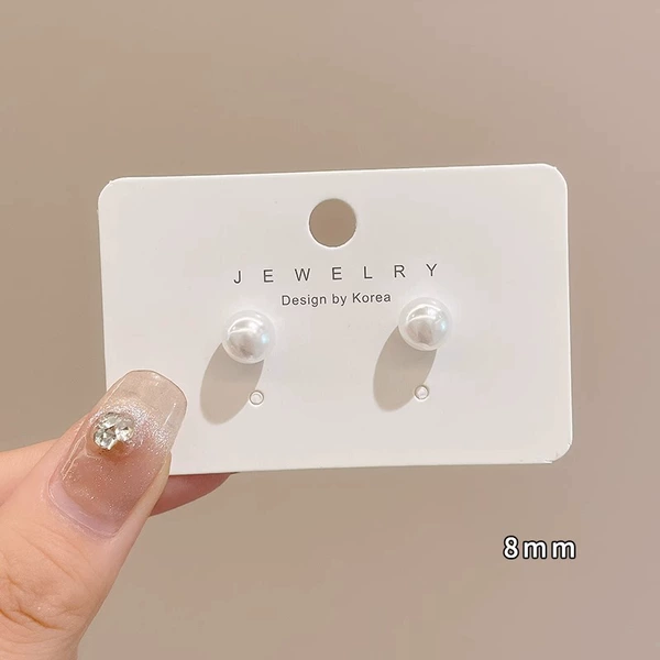 Earrings from pearl, 8mm