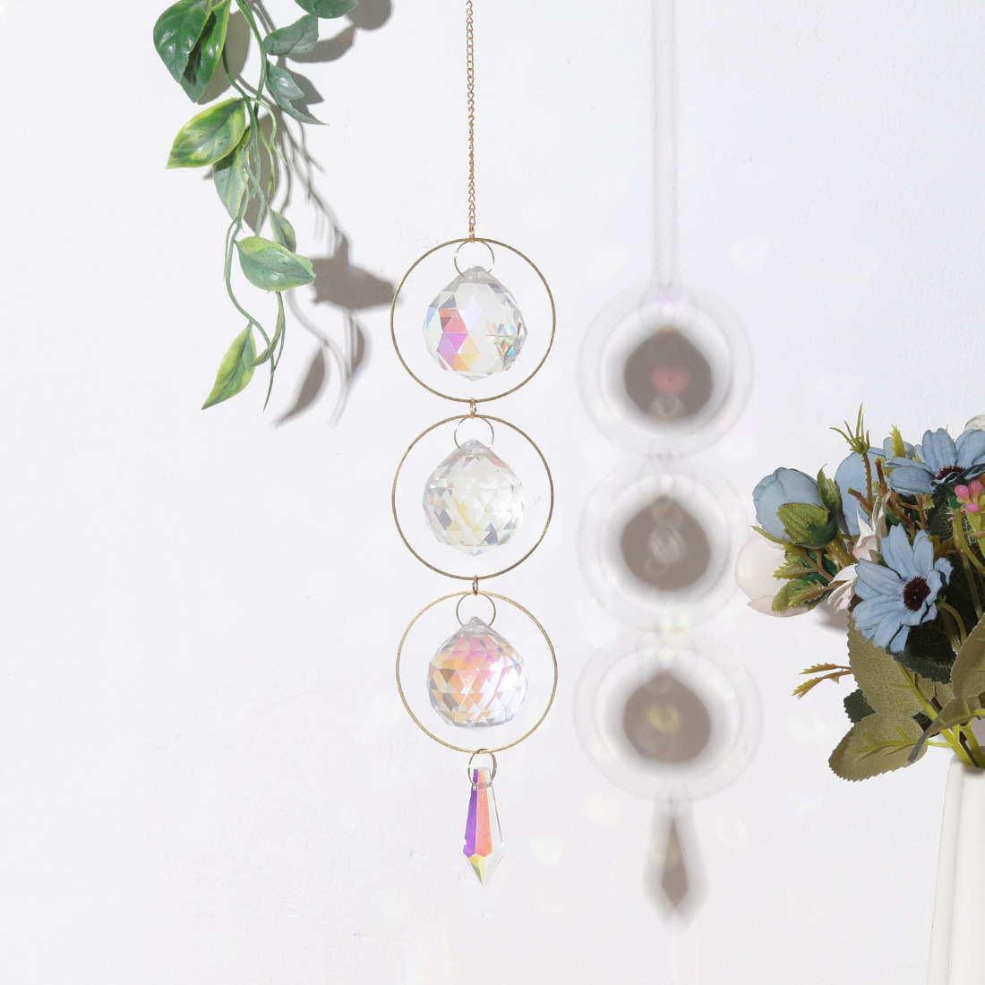 Moon Pattern Casual Style Casual Moon White Crystal Pendant