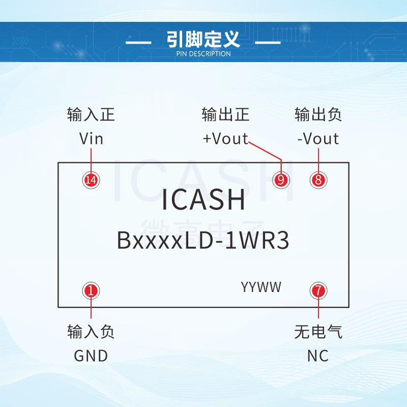 Изолированный модуль питания ICASH/B0312LD-1WR2/B0312LD-1W