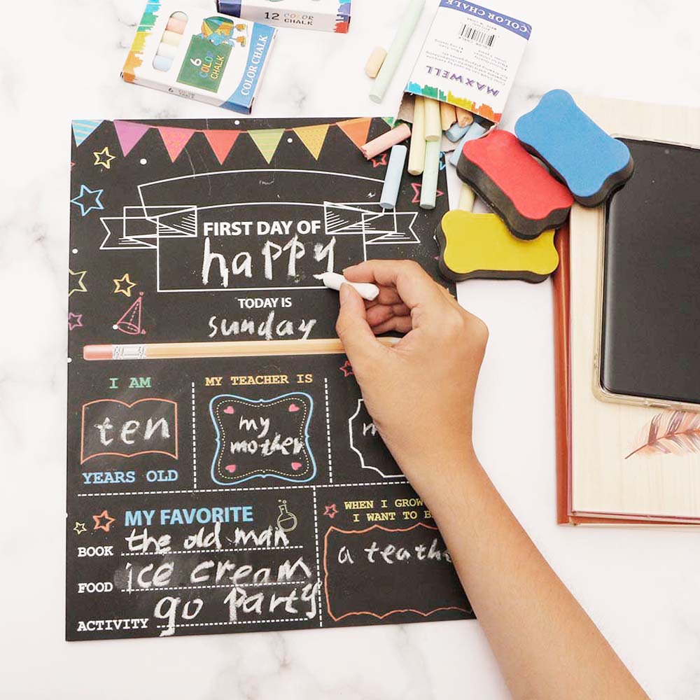 Small blackboard for students to start school, double-sided blackboard pendant, printing board, children's room decoration, wooden crafts