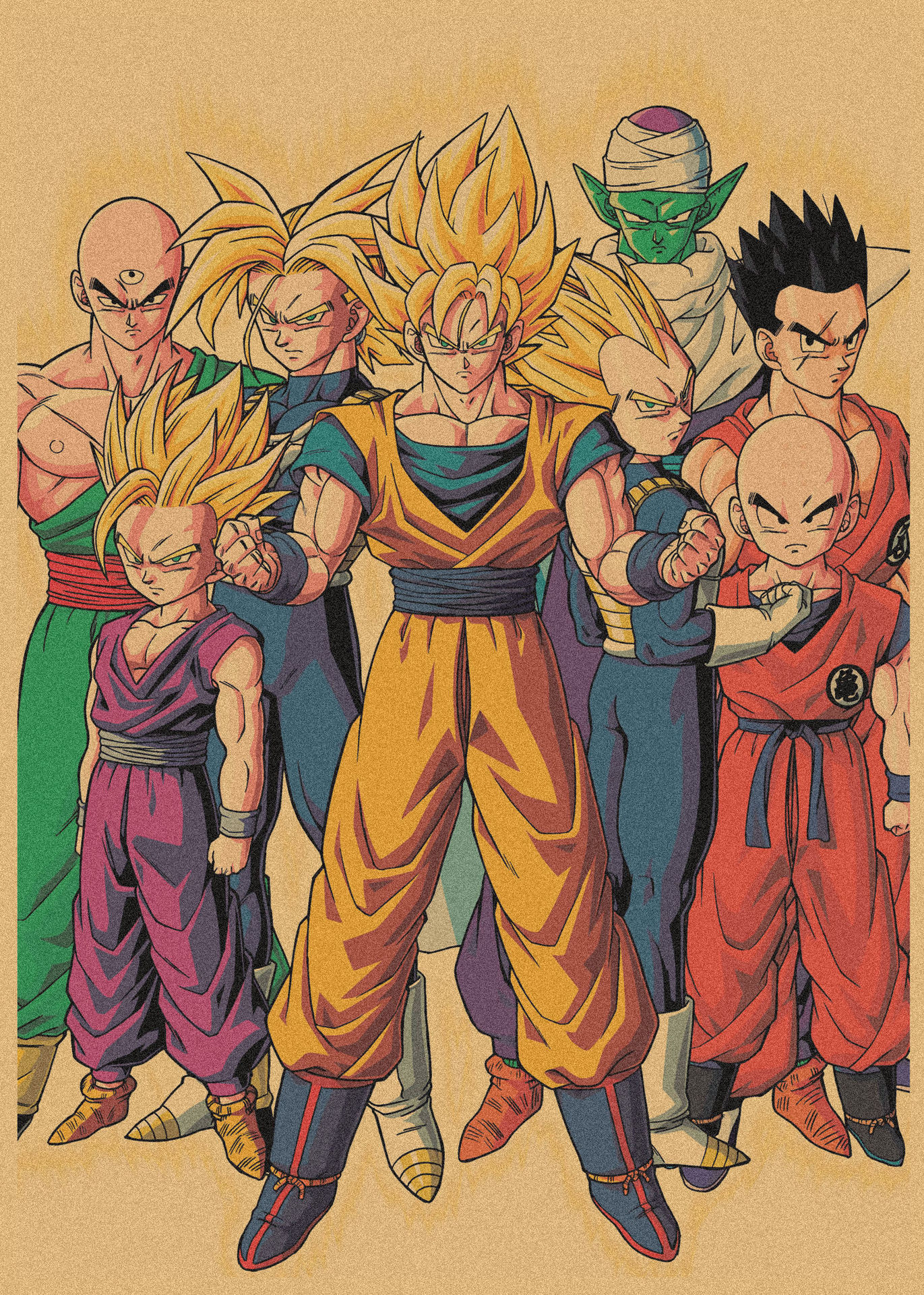 日本式アニメ七龍珠アラレ復古クラフト紙ポスター鳥山明装飾画孫悟空壁画316