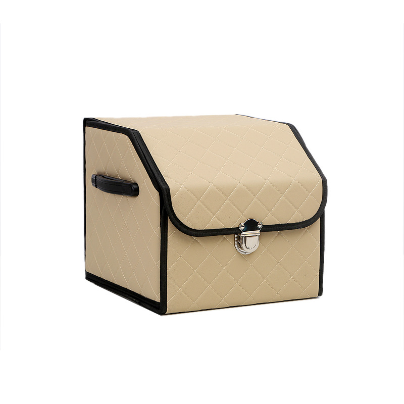 Foldable car storage box, car trunk organizer, leather car storage organizer