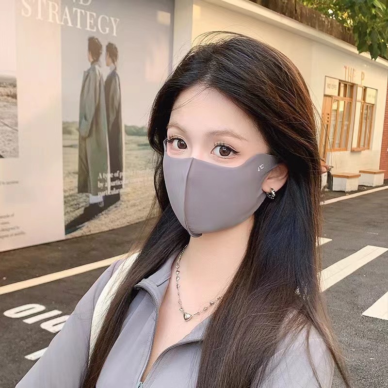 Máscara de hielo de verano, máscara de hielo transpirable, cara 3D estereoscópica protector solar, máscara de protección de ojos, máscara UV