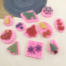 圣诞节硅胶模具圣诞树雪人食品级巧克力膜具家用烘焙用品跨境批发