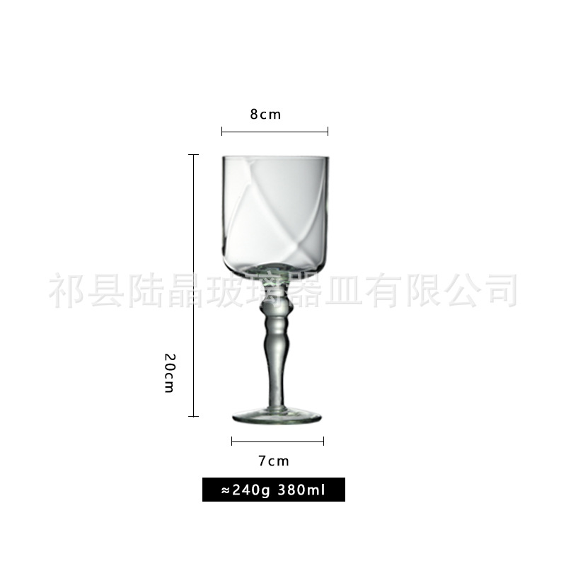 Retro hogar francés color primario vidrio copa de vino columna francesa copa de vino tinto soplado artificial clásico simple copa de vino tinto