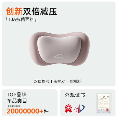 Headrest Memory Foam Car Seat - 10a-antibacterial-headrest-i-563yg-1-f-scarlet-peach-powder