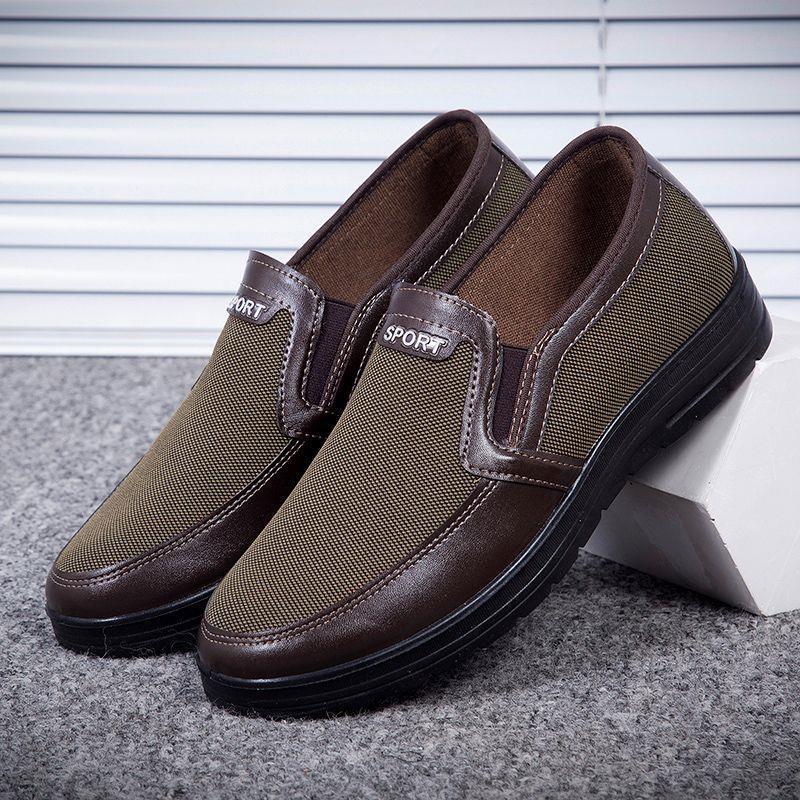 Old Cloth Shoes for Spring and Autumn, Men's Single Shoes for the Elderly, Soft Sole, Breathable, Non-Slip Casual New Style Men's Shoes for Middle-Aged and Elderly Fathers