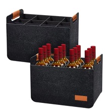 跨境亚马逊毛毡红酒袋酒类礼品袋6瓶12瓶毛毡红酒收纳袋手提袋