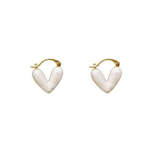New light luxury niche s925 drop glaze love earrings for women, French high-end niche fashion, exquisite and versatile