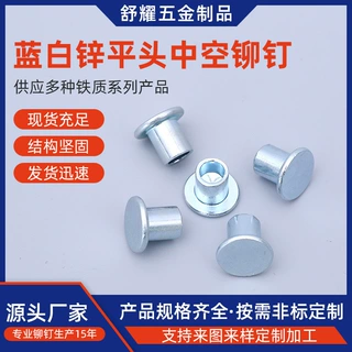 定制厂家平头中空铆钉蓝白锌不锈钢铆钉平头半空心铆钉不锈钢扁头