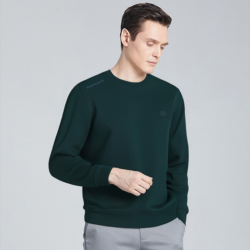 男式圆领长袖t恤男士卫衣秋季商务休闲柔顺弹力透气上衣打底衫