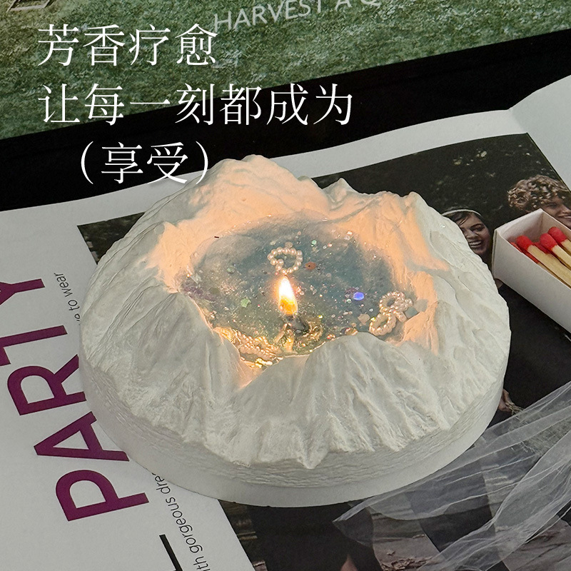 氷河の香りのキャンドル、お土産、寝室用、ニッチで高級感のある、女性への誕生日プレゼント、中秋節、恋人への誕生日プレゼント|undefined