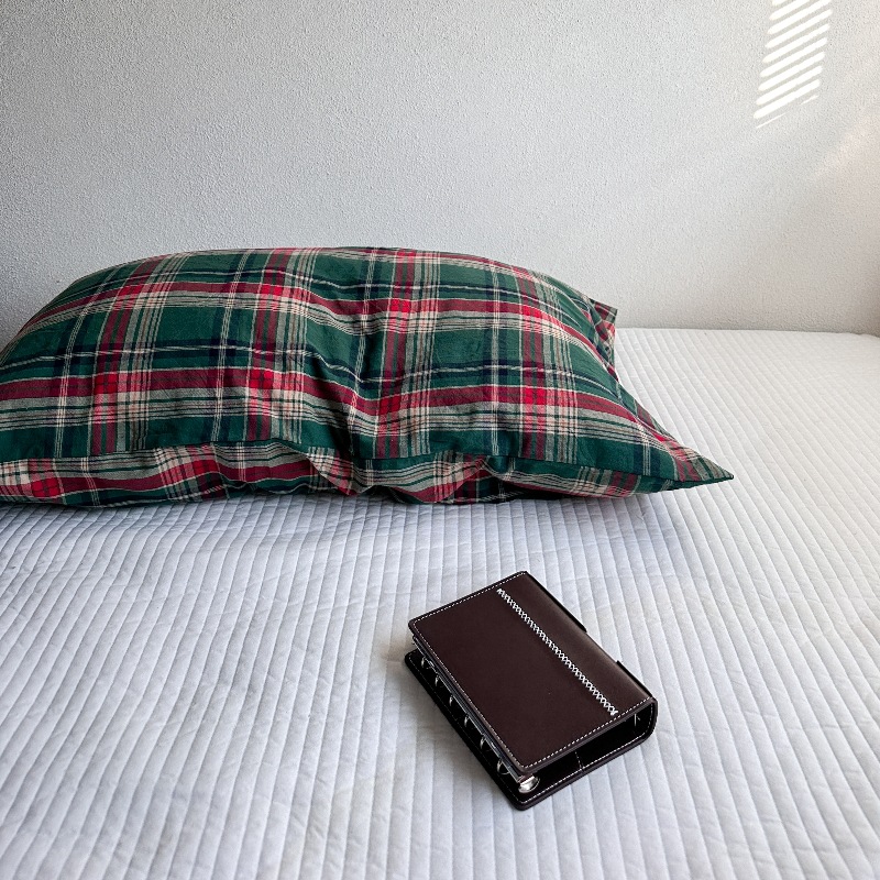 Ins風単品純綿枕カバー格子純色と封筒式枕カバー48*74単品枕芯内胆カバー