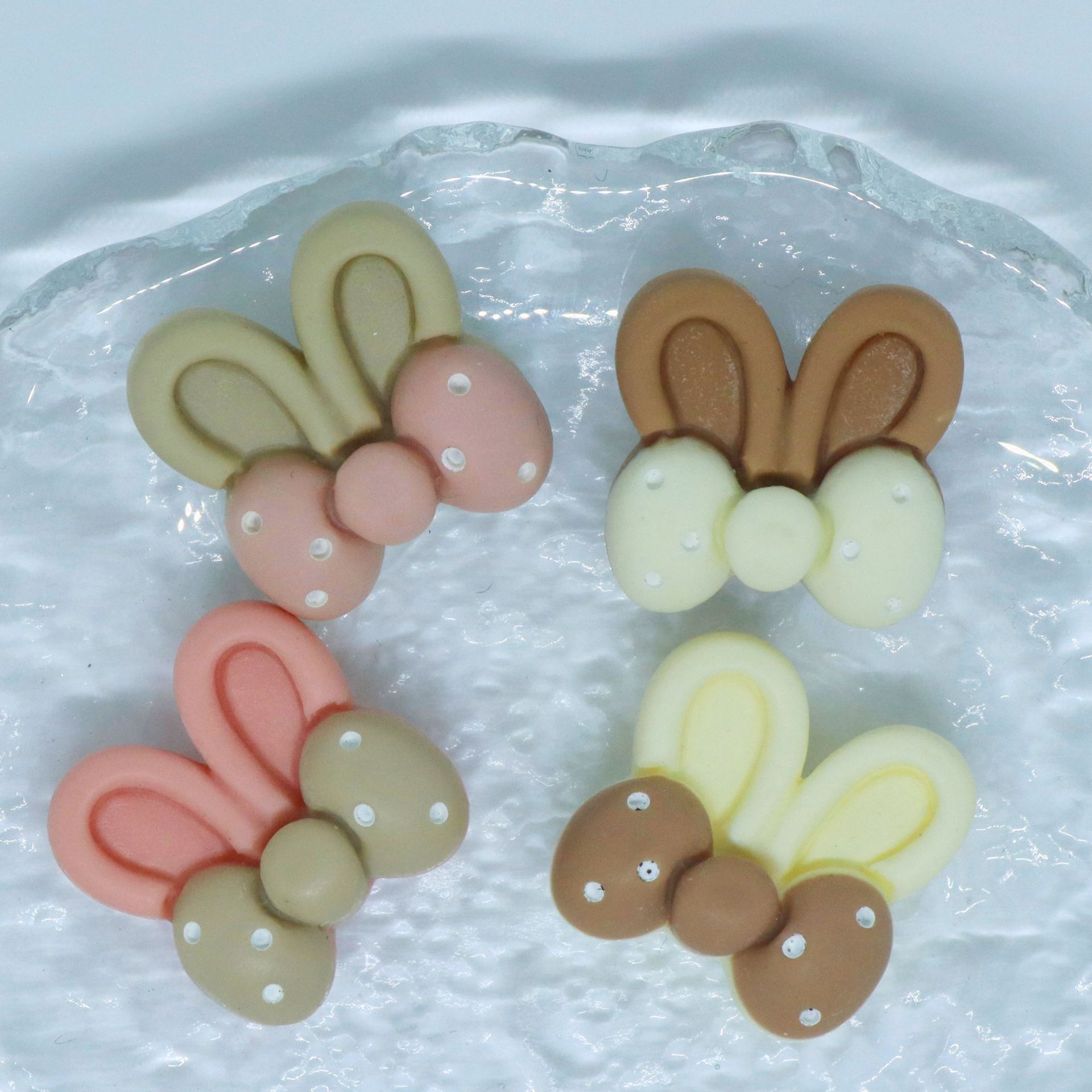 米咖米粉兔耳朵领结奶油胶树脂配件手机壳贴片diy材料蛋糕鞋扣水