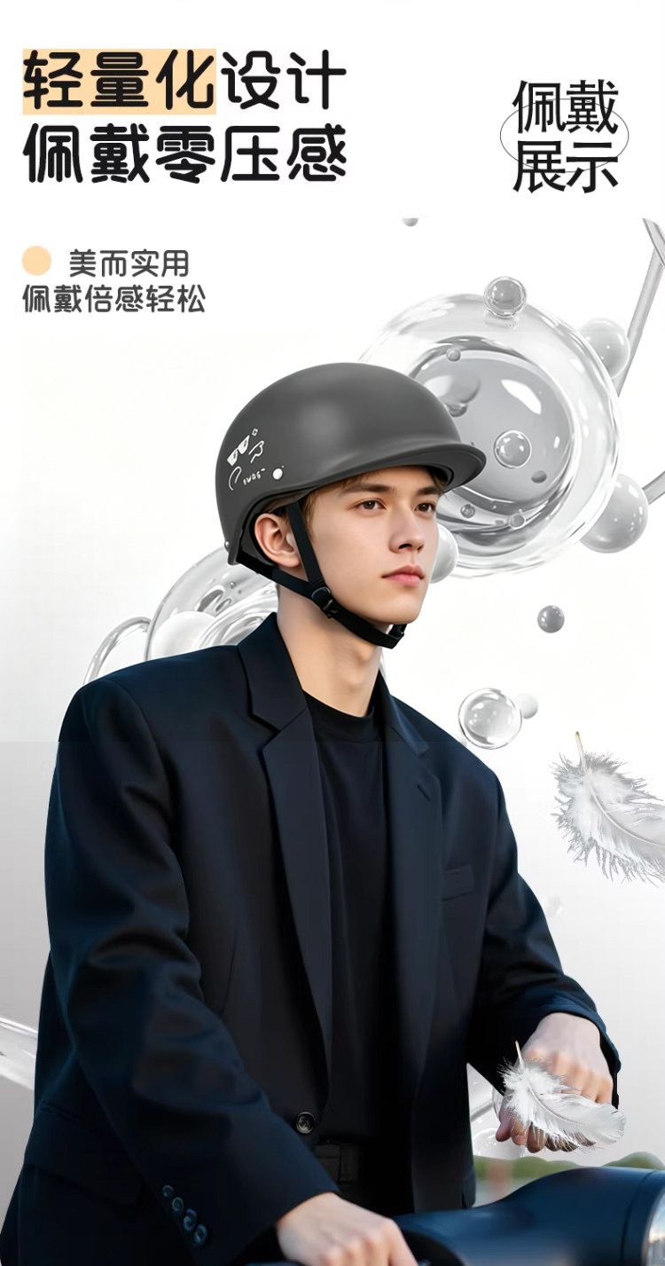 Summer Motorcycle Electric Vehicle Helmet 3C Certified Unisex Half Helmet Lightweight Breathable Safety Helmet