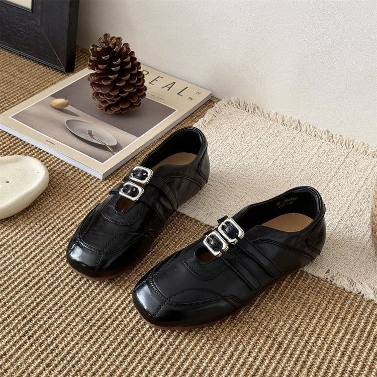 Zapatos Retro franceses de mujer 2026 nuevo velcro primavera-verano casual zapatos de aire extranjero zapatos de cuero