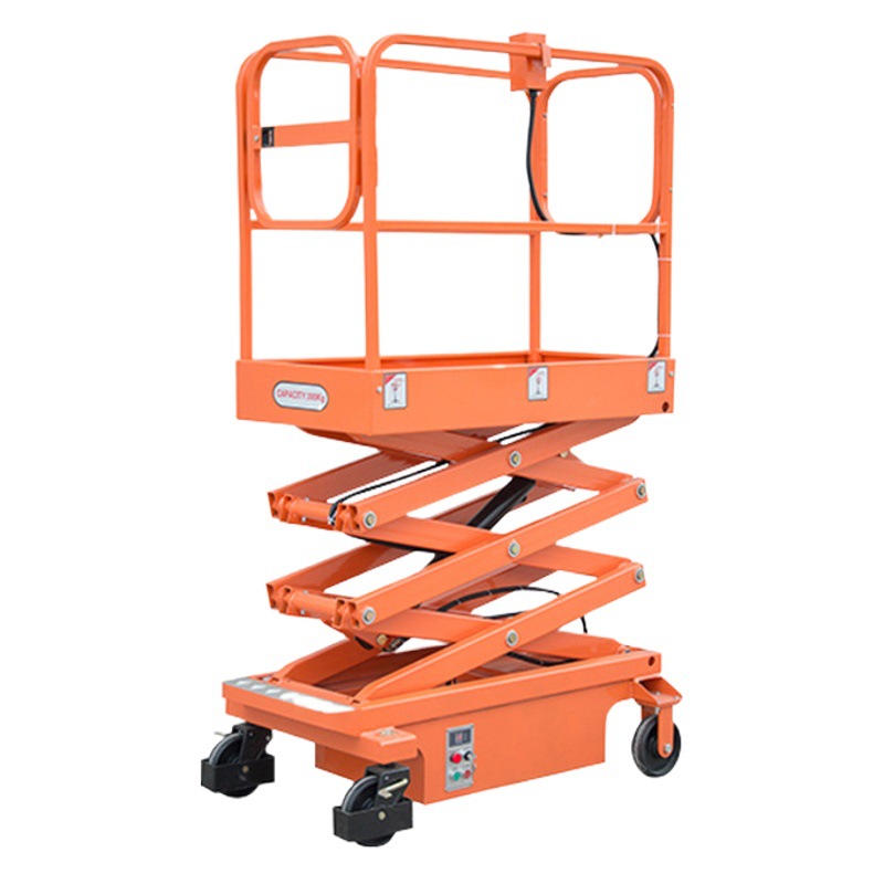 Plataforma elevadora de tijera Vehículo de trabajo aéreo Vehículo de escalada hidráulica móvil 3 M pequeño elevador semieléctrico