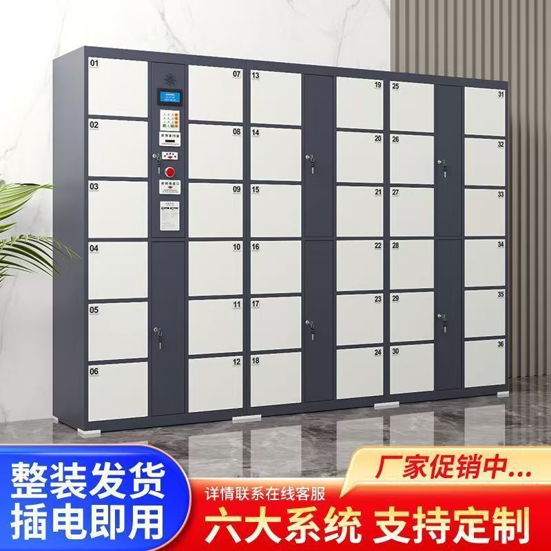 电子存包柜简约超市条码移动寄存指纹刷卡手机存放密码人脸识别柜