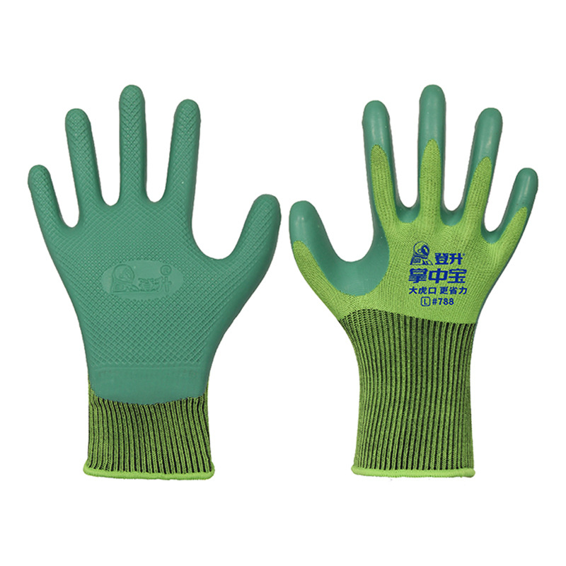 Dengsheng Palm tesoro 788 transpirable antideslizante construcción de acero grande Tigre boca de goma en relieve guantes de protección laboral