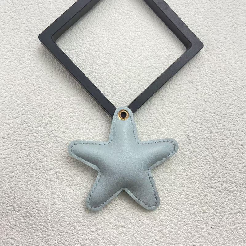 皮革彩色五角星气囊带吊坠五角星钥匙扣包包饰品配件饰品配件吊坠|undefined