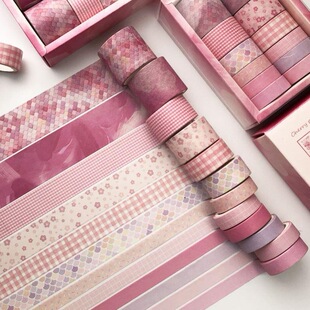 5Pcs/Set Grid Washi Tape Cute Decorative Adhesive Tape���z��